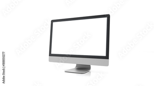 Modern computer realistic monitor isolated on white background.3d rendering 