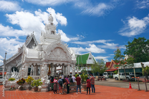 Photography Nan Province, Thailand - September 9, 2017 : Unidentified Thai buddhism people
