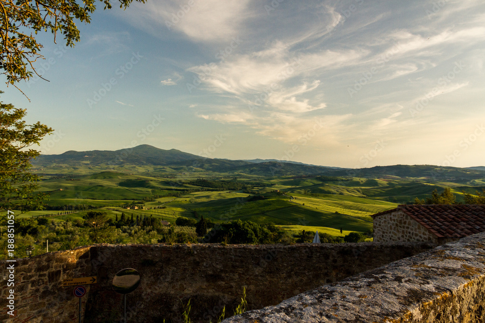 A Fantastic View Of The Val D' Orcia At Sunset From Pienza