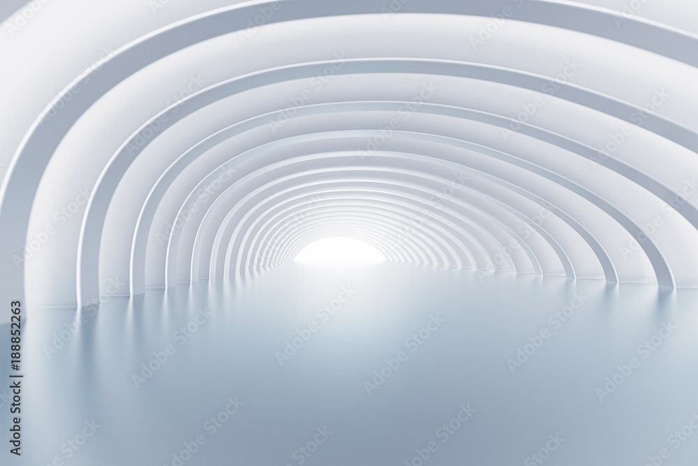 Abstract illuminated empty white corridor interior. Abstract illuminated empty white corridor interior.