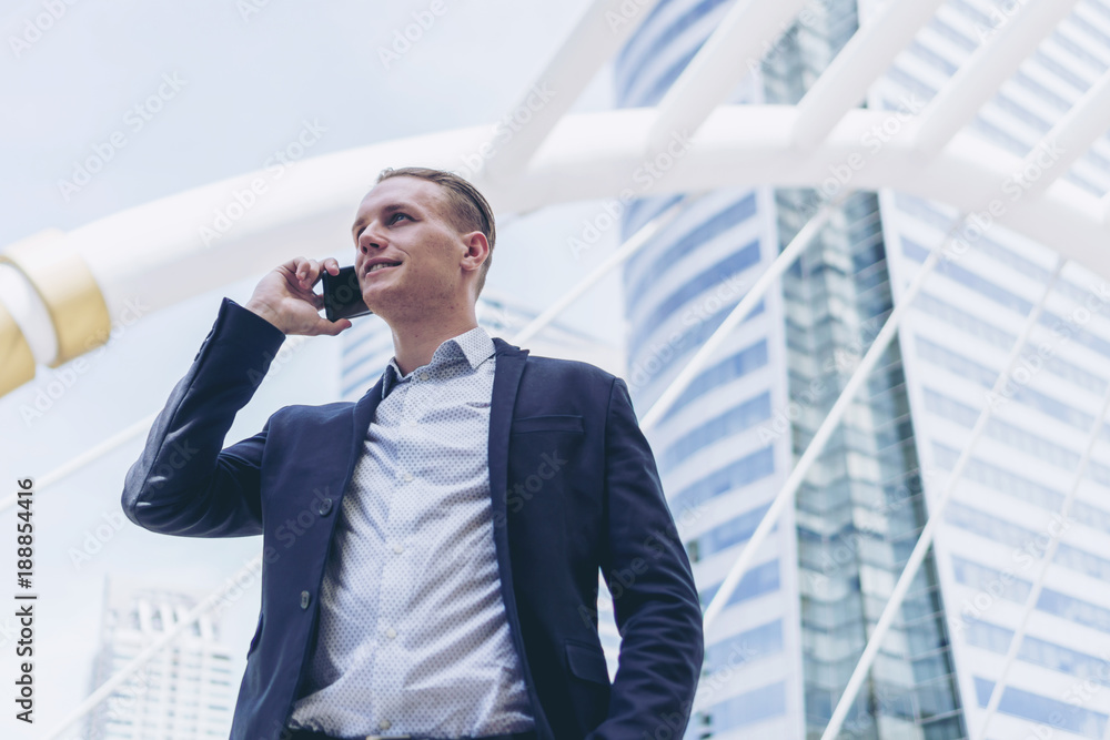 lifestyle business people feel happy using smartphone , business concept lifestyle business people feel happy using smartphone , business concept