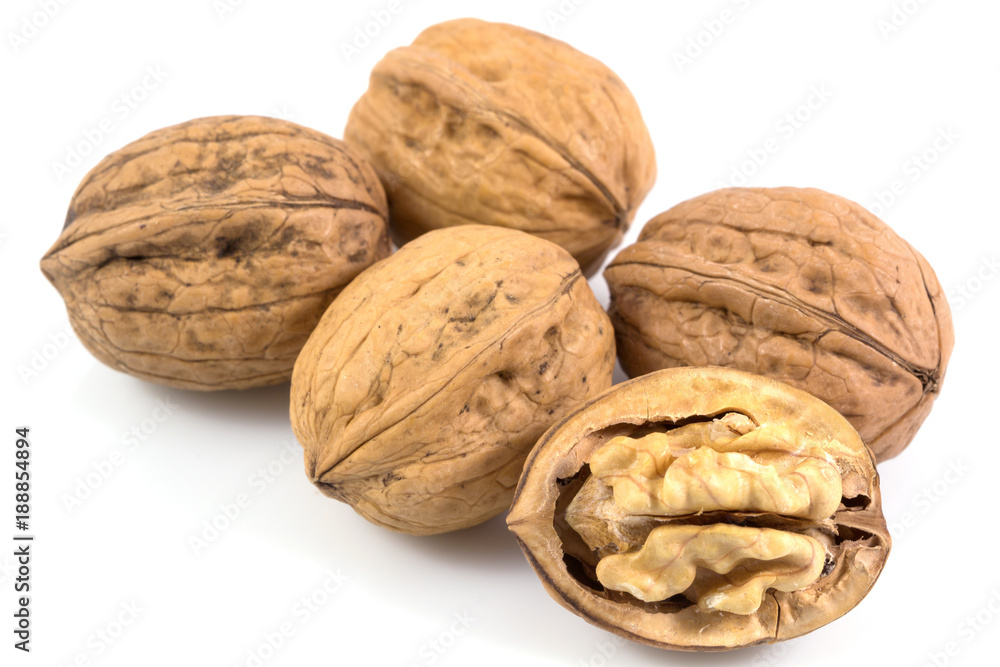 Walnuts, walnut kernel isolated on white background, with clipping path. Walnuts, walnut kernel isolated on white background, with clipping path.