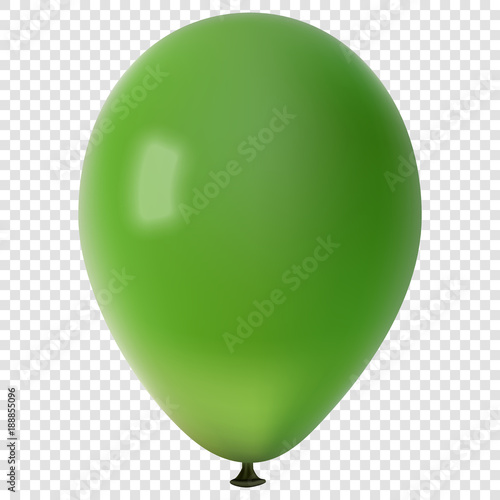Realistic colorful vector balloon, isolated on transparent background