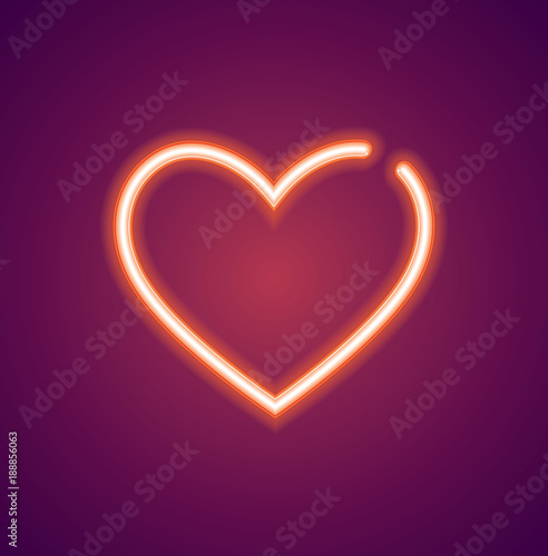 Neon love heart sign