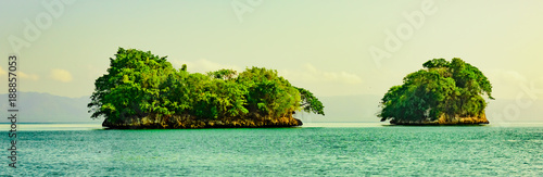 green island in the ocean