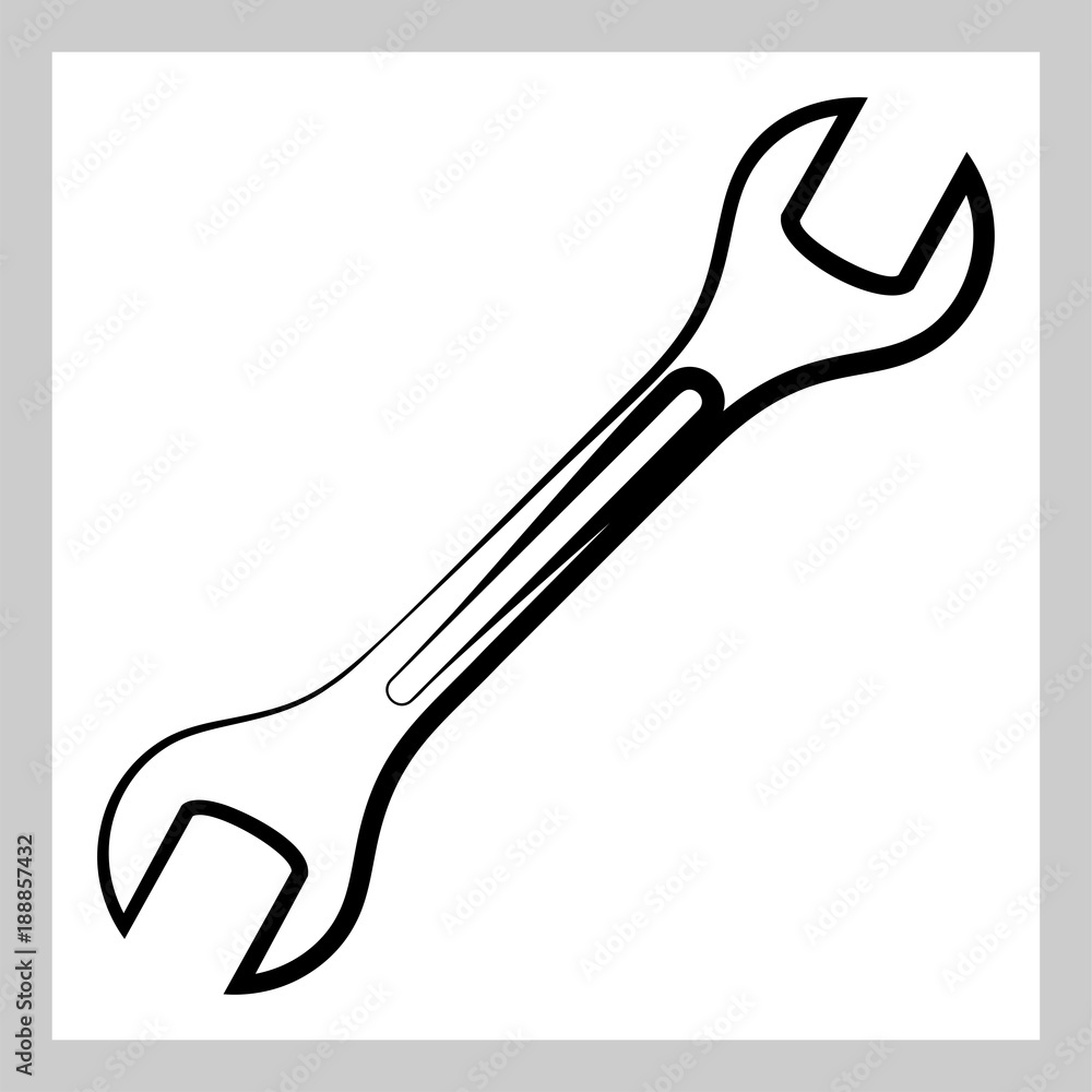 Open End Wrench Icon, Spanner Open End Wrench Icon, Spanner
