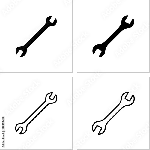 Open End Wrench Icon, Spanner