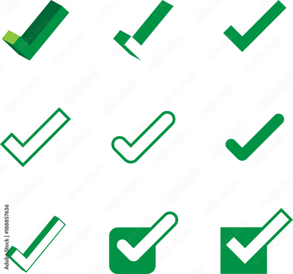 Tick Mark Icon Collection, Check Mark, Right Mark, Tick Mark Icon Collection, Check Mark, Right Mark,