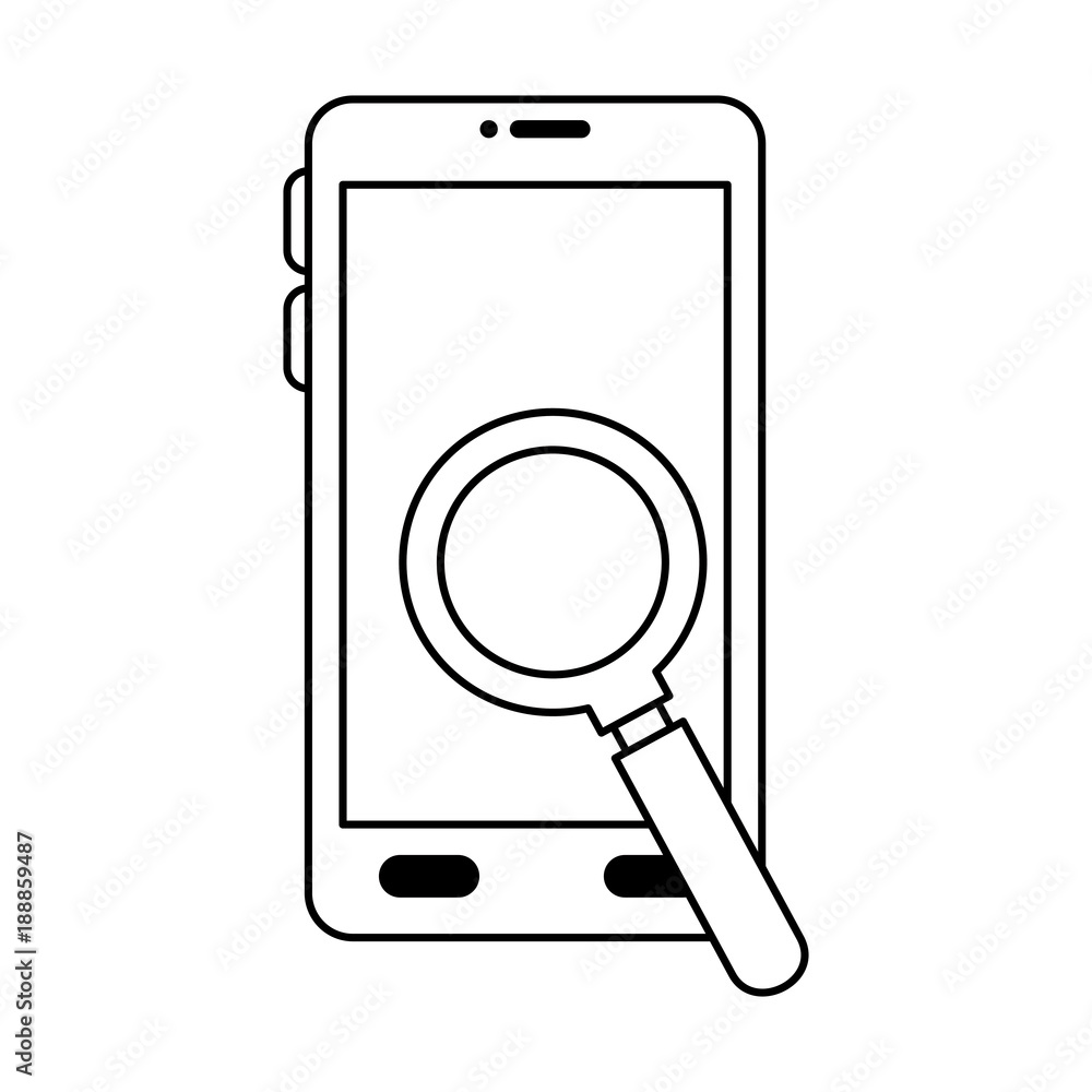 smartphone with magnifying glass vector illustration design smartphone with magnifying glass vector illustration design