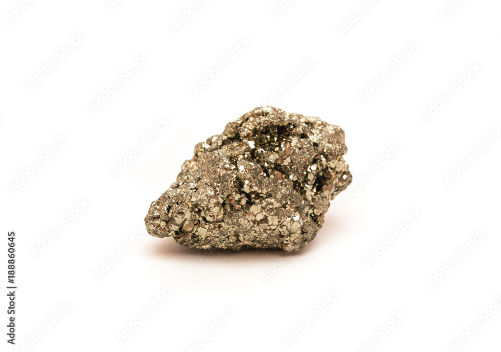 Pyrite mineral isolated on white background Pyrite mineral isolated on white background