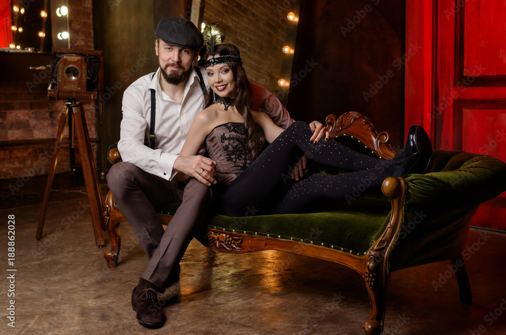 Obraz premium Couple of actors in dressing room