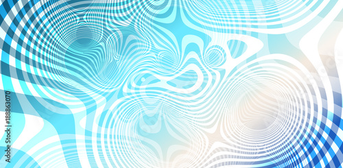 Vector abstract background with many wavy geometric overlayed shapes in light blue colors.