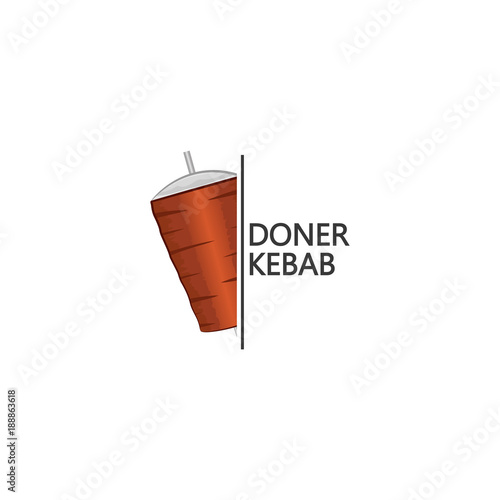 Doner kebab logo design vector template