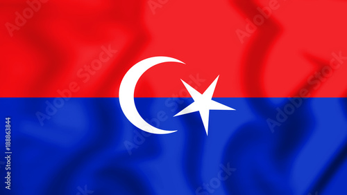 3D Flag of Pontian District (Johor), Malaysia. photo