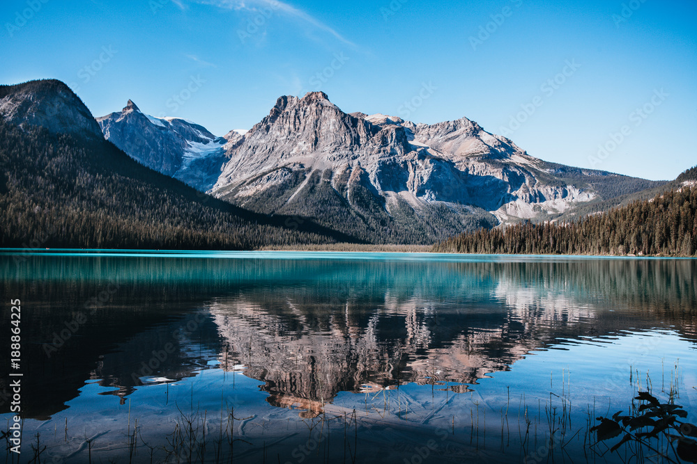 Rocky Mountains reflected in Emerald Lake
