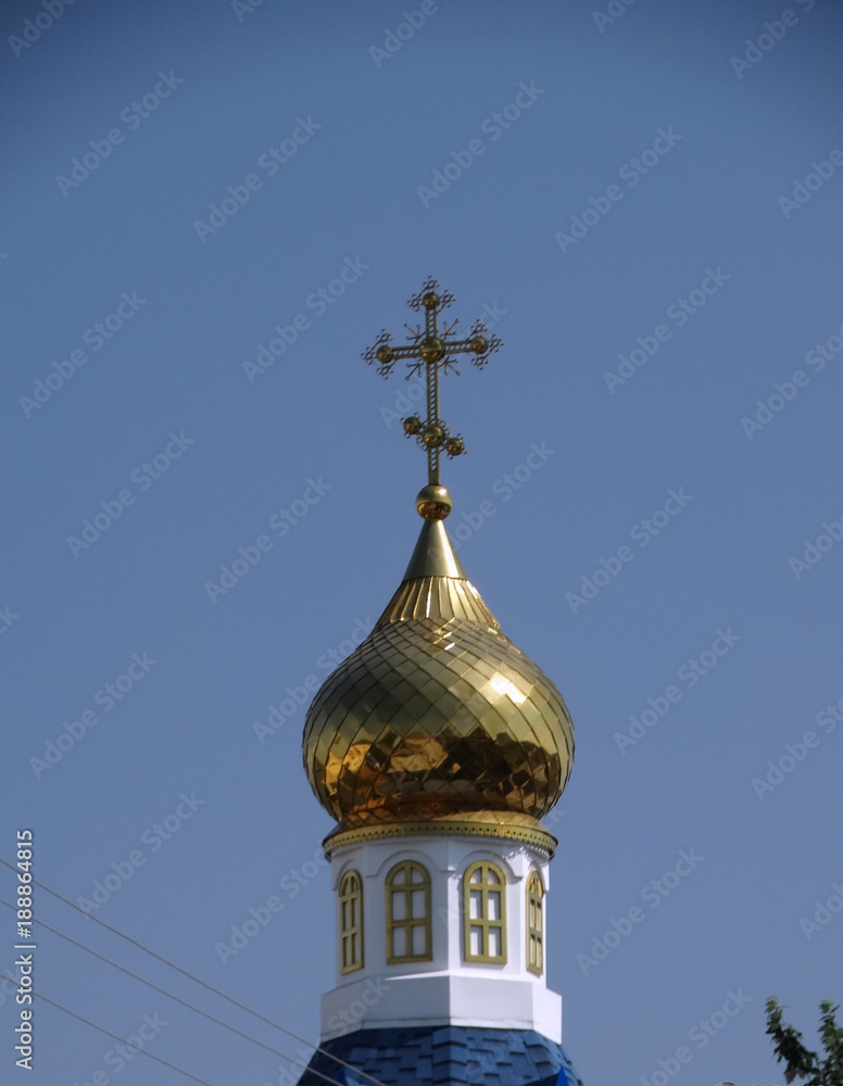 The cross on the dome of an Orthodox Church