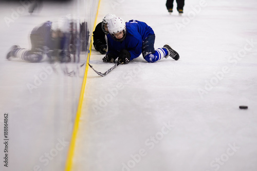 Canvas Print Kids ice hockey.