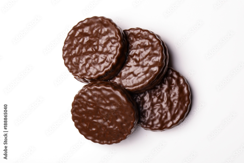 Chocolate chip cookies isolated on white background Chocolate chip cookies isolated on white background
