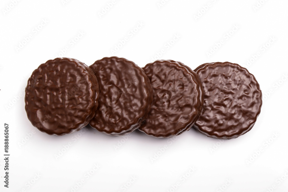 Chocolate chip cookies isolated on white background Chocolate chip cookies isolated on white background