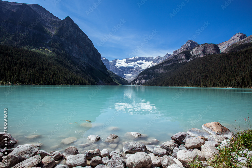 Turquoise water at Lake Louise, Alberta, Canada