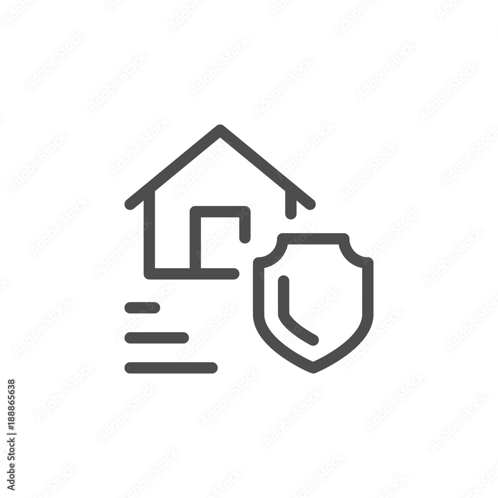 Real estate insurance line icon Real estate insurance line icon