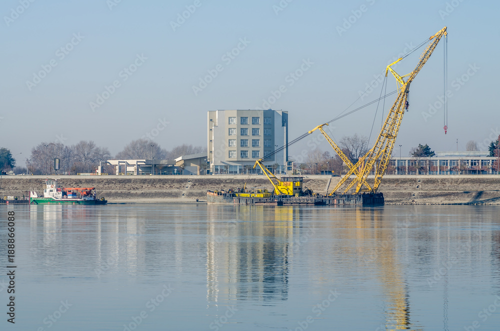 Most of the building on the Danube River in Novi Sad 