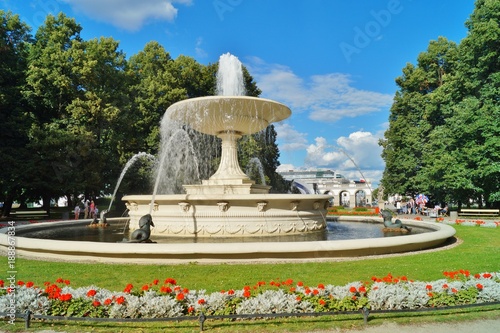 Fountain in the Saxon Garden in Warsaw