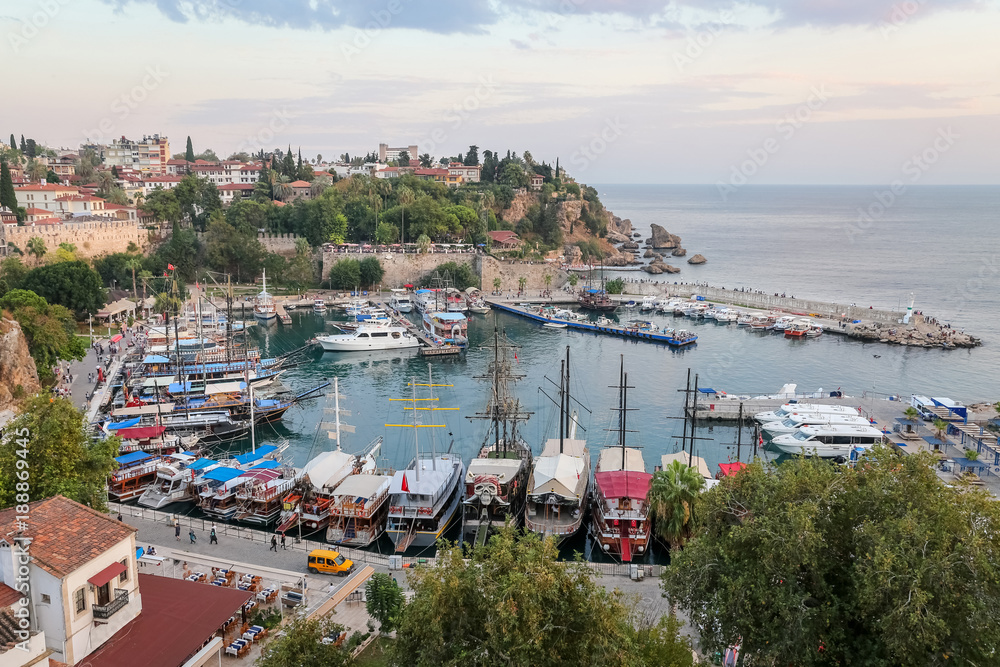 Boats in Antalya Harbour, Turkey