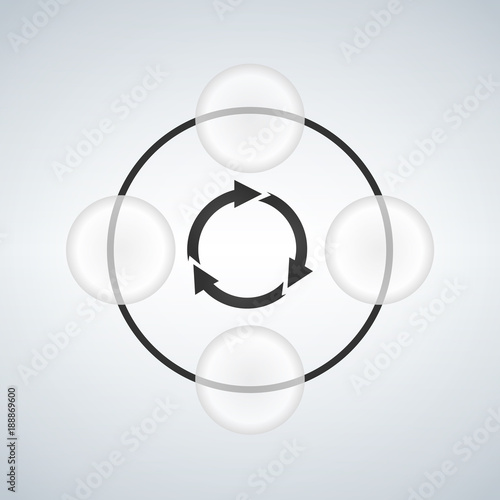 Infographic Business Linked Circle Diagrams with four bubbles