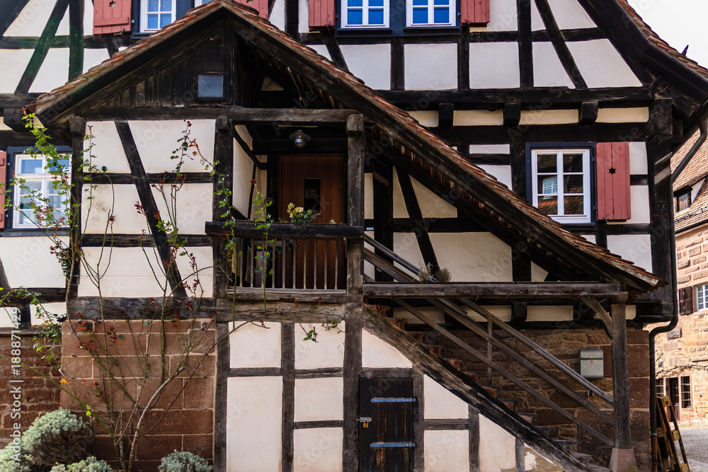 Treppenaufgang an einem Fachwerkhaus Treppenaufgang an einem Fachwerkhaus