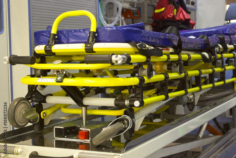 Interior of an emergency car