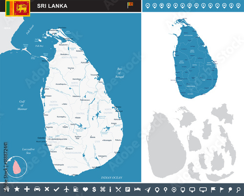 Sri Lanka - infographic map - Detailed Vector Illustration photo