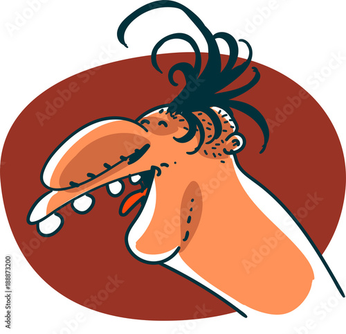 laughing nasty man cartoon vector illustration