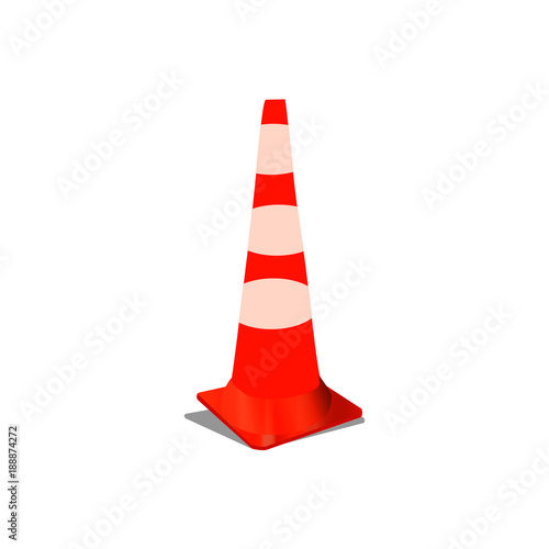 restrictive cone on white background