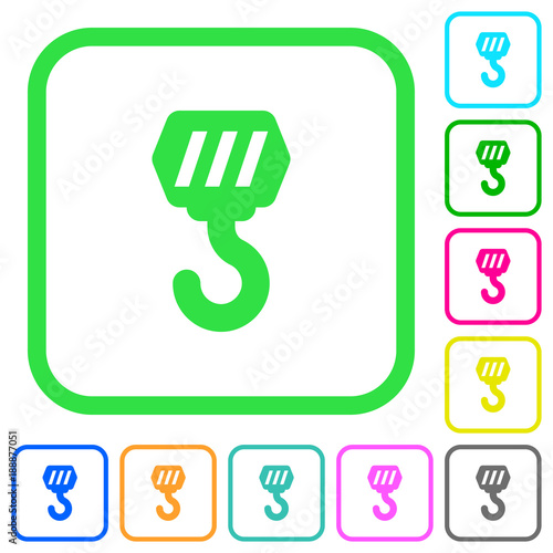 Construction hook vivid colored flat icons