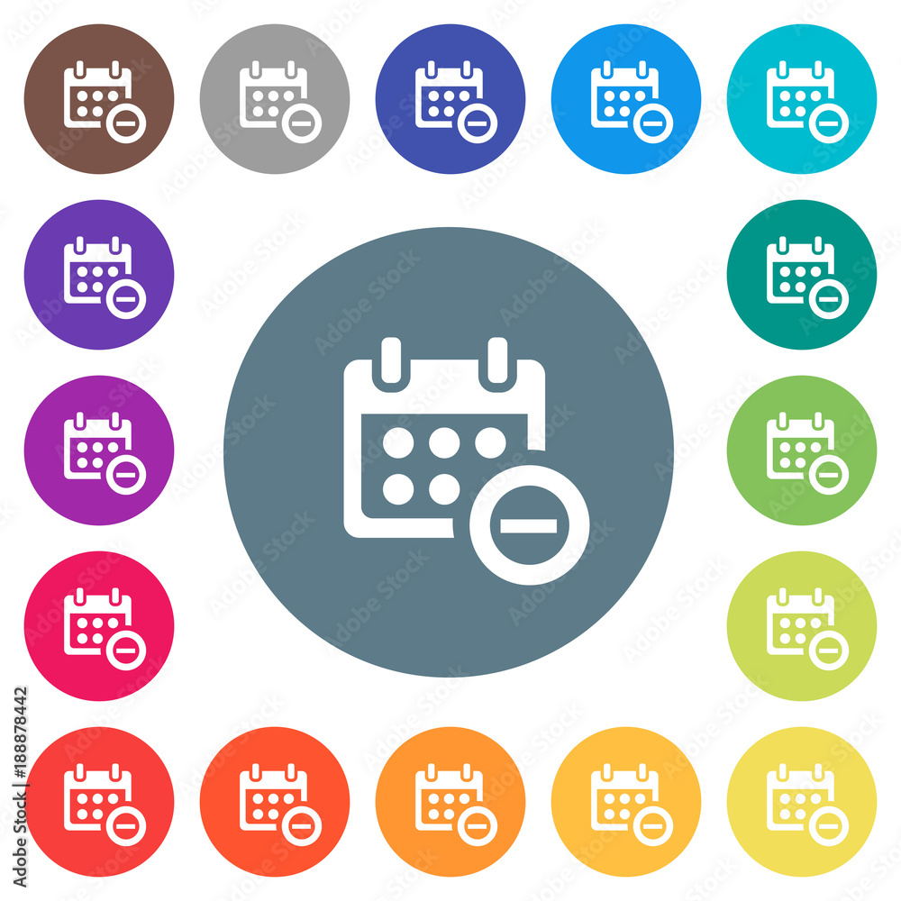 Remove event from calendar flat white icons on round color backgrounds Remove event from calendar flat white icons on round color backgrounds
