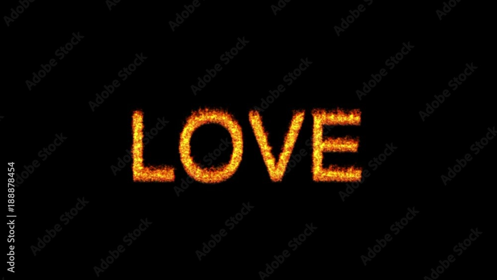 Love text on fire Love text on fire