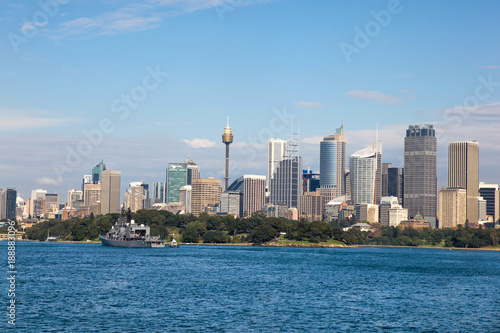 Sydney CBD from Sydney Harbour NSW Australia. Sydney is Australia's largest and oldest city and the most popular tourist destination. © jeayesy