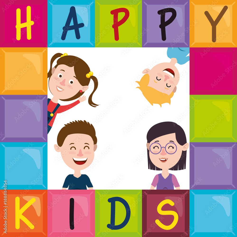 group of happy kids characters vector illustration design group of happy kids characters vector illustration design