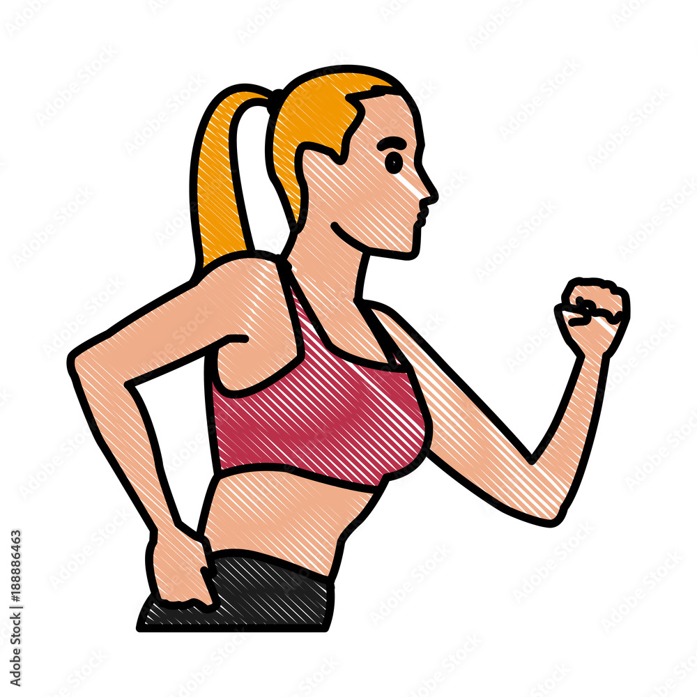 Fitness woman running icon vector illustration graphic design Fitness woman running icon vector illustration graphic design