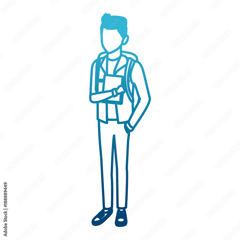Young man student cartoon icon vector illustration graphic design Young man student cartoon icon vector illustration graphic design