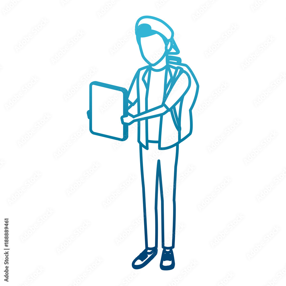 Young man student cartoon icon vector illustration graphic design Young man student cartoon icon vector illustration graphic design