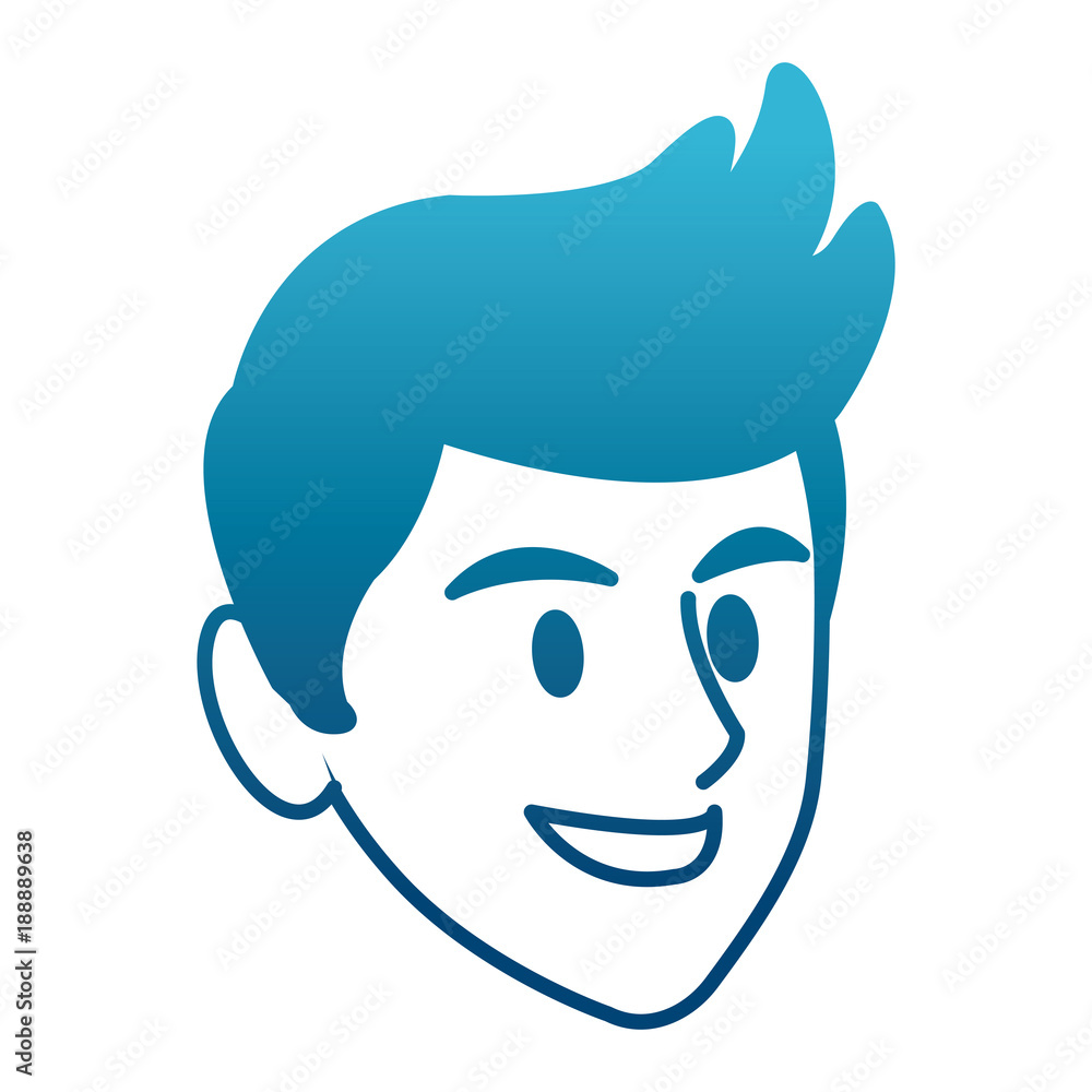 Young man face cartoon icon vector illustration graphic design Young man face cartoon icon vector illustration graphic design