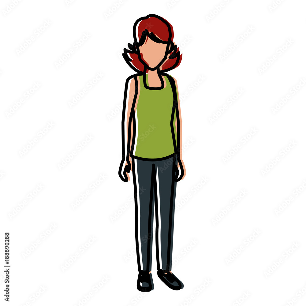 Young woman student cartoon icon vector illustration graphic design