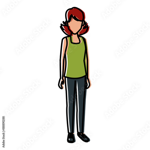 Young woman student cartoon icon vector illustration graphic design © Jemastock