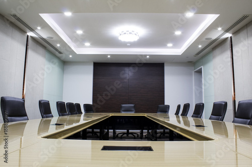 Modern meeting room with table and chairs. concept conventon room. conference room