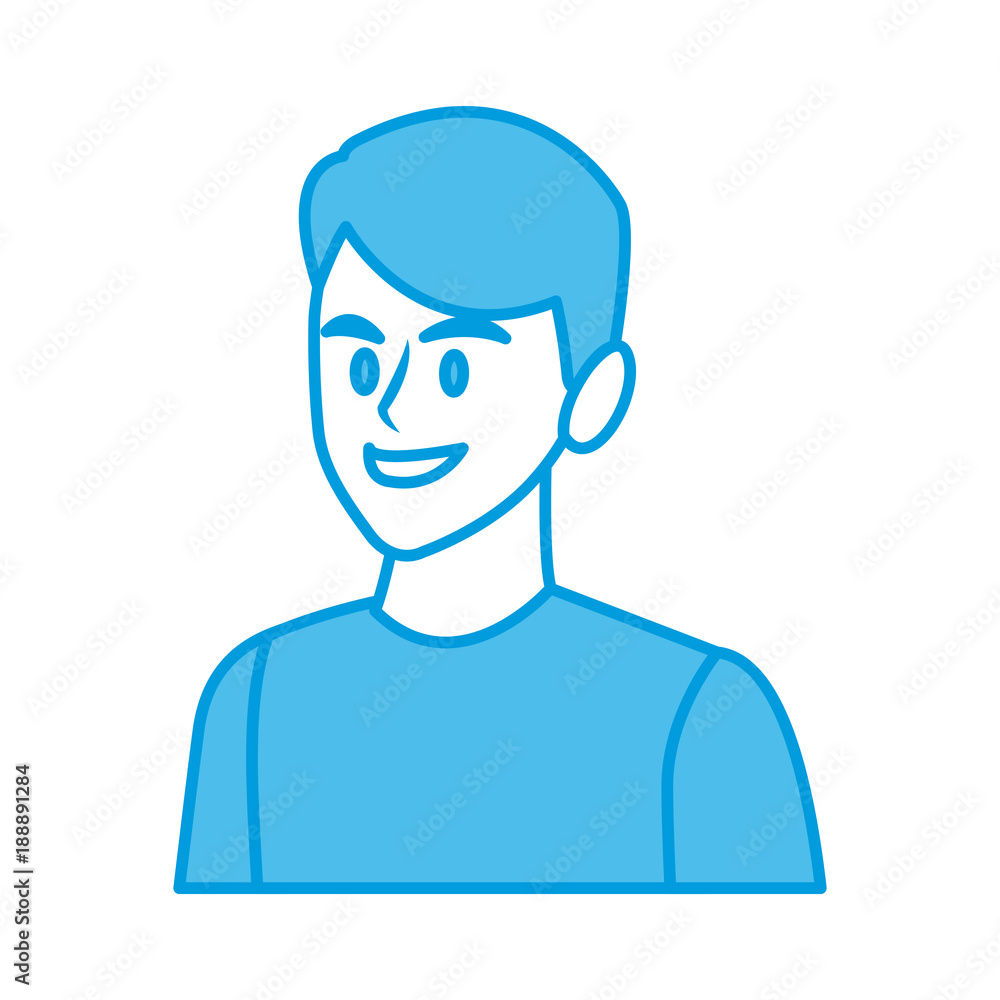 Young man face cartoon icon vector illustration graphic design Young man face cartoon icon vector illustration graphic design