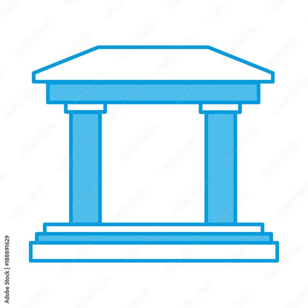 Greek building columns icon vector illustration graphic design Greek building columns icon vector illustration graphic design