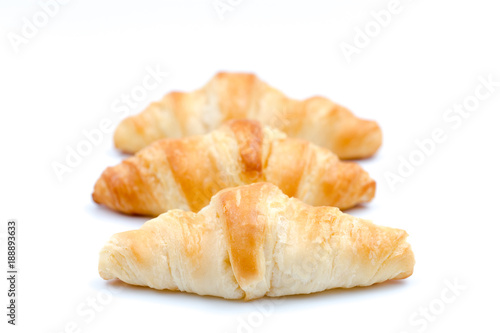 Simple Fluffy Crescent Roll on a Isolated White Background
