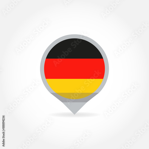 Free Download Flag of Germany in shape of map pointer or marker. German national symbol icon. Vector illustration. - GFXLoad